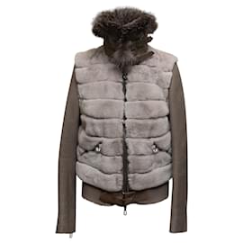 Autre Marque-NON SIGNE / UNSIGNED Jackets T.FR 38 Leather-Grey