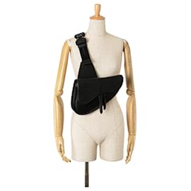 Dior-Black Dior Mini Leather Saddle Crossbody-Black