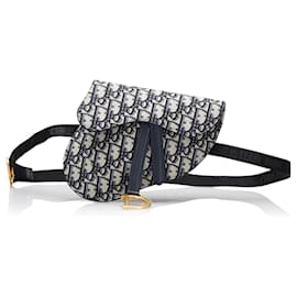 Dior-Blue Dior Oblique Saddle Belt Bag-Blue