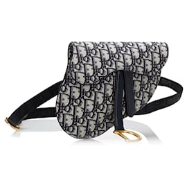 Dior-Blue Dior Oblique Saddle Belt Bag-Blue