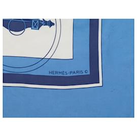 Hermès-HERMES Scarves T.  Silk-Blue