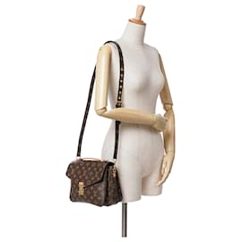 Louis Vuitton-Brown Louis Vuitton Monogram Pochette Metis Satchel-Brown
