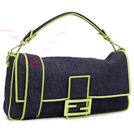 Fendi-Sacs à main FENDI T. Denim - Jeans-Bleu