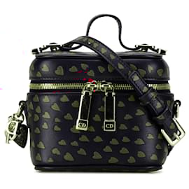 Dior-Blue Dior Micro Lambskin Heart Print Lady Dior Vanity Case-Blue