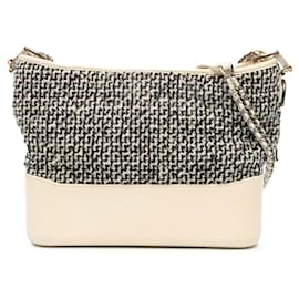 Chanel-Beige Chanel Medium Tweed and Lambskin Gabrielle Crossbody-Beige