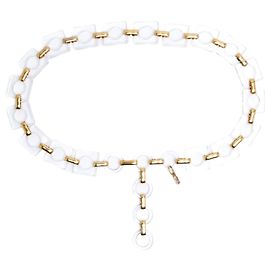 Yves Saint Laurent YSL T80 Durchsichtiger Vintage-Gürtel Größe M/L oder US30 Golden