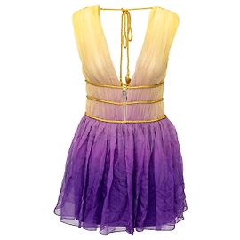 Vestido Mini Ombré de Alberta Ferretti con Detalles de Cuerda Multicolor