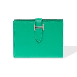 Hermès HERMES Bearn Accessory in Green Leather - 102300 Green