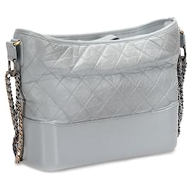 Chanel-Gray Chanel Medium Gabrielle Leather Shoulder Bag-Other