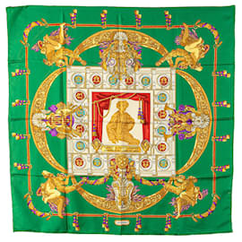 Hermès-HERMES Scarves T.  Silk-Green