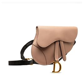 Dior-Brown Dior Leather Saddle Belt Bag-Brown