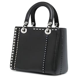 Dior-Black Dior Medium Studded Calfskin Lady Dior Satchel-Black