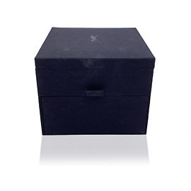 Yves Saint Laurent Black Fabric Jewelry Storage Trinket Box Case Black