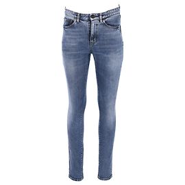 Jeans slim in denim blu con logo ricamato di Saint Laurent Blu Blu chiaro