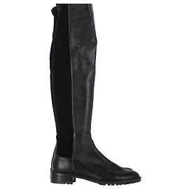 Bota acima do joelho Stuart Weitzman 5050 Lift em couro preto e camurça Preto