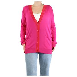 Stella Mc Cartney Fuchsia Wolljacke mit Taschen - Größe UK 14 Pink