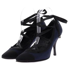 CHANEL Heels T.EU 38 Cloth Navy blue