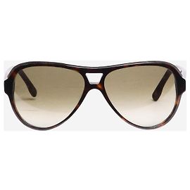 Emilio Pucci Brown tortoise shell aviator sunglasses Brown