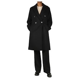 Vince Black double-breasted wool-blend coat - size XS Black