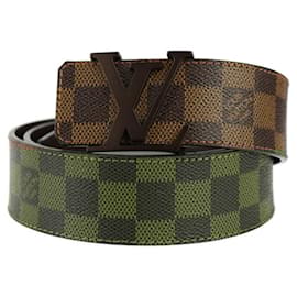 Louis Vuitton-Louis Vuitton Santur LV Initial Damier Belt-Brown,Damier ebene