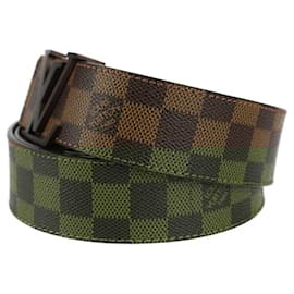 Louis Vuitton-Louis Vuitton Santur LV Initial Damier Belt-Brown,Damier ebene