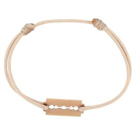 DINH VAN RAZOR BLADE PM BRACELET IN 18K ROSE GOLD ON GOLD CORD BANGLE Golden