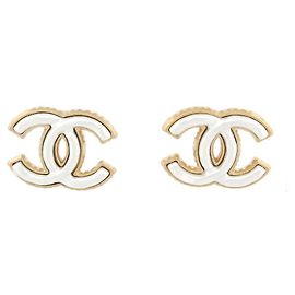 NEUN CHANEL LOGO CC PERLE WEISS & GOLDMETALL OHRRINGE Golden