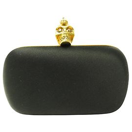 Alexander Mcqueen NINE ALEXANDER MC QUEEN SKULL CLUTCH MINAUDIERE 324211 HAND BAG Black