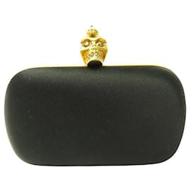 Alexander Mcqueen-NINE ALEXANDER MC QUEEN SKULL CLUTCH MINAUDIERE 324211 HAND BAG-Black
