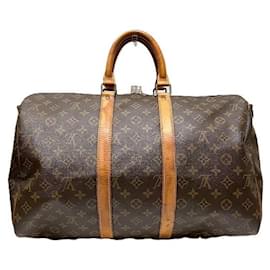 Louis Vuitton-Louis Vuitton Monogram Keepall Bandouliere 45 Bag-Brown