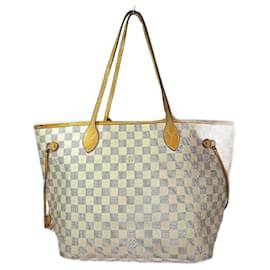 Louis Vuitton-Louis Vuitton Neverfull MM Tote Bag N51107-White