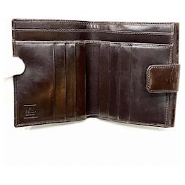 Fendi-Fendi Zucca Bifold Wallet Canvas Leather-Brown