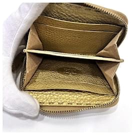 Fendi-Fendi Leather Coin Case Wallet-Golden