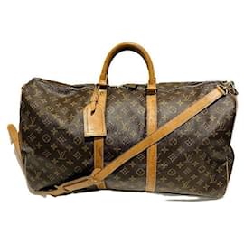Louis Vuitton-Louis Vuitton Monogram Keepall Bandouliere 55 Bag-Brown