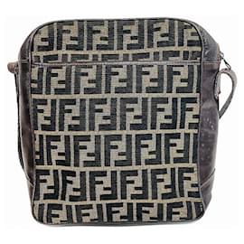 Fendi-Fendi Mamma Bucket Bag Canvas Leather-Brown