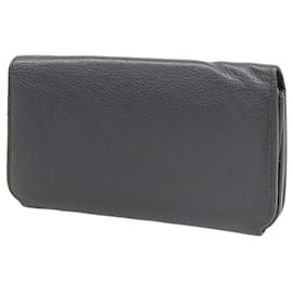 Balenciaga-Balenciaga Leather Long Wallet 594289-Black
