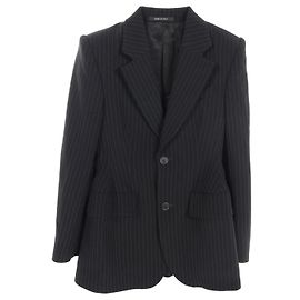 Balenciaga Wool Hourglass Coat Black Black