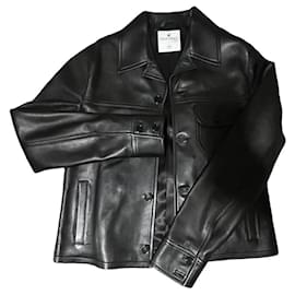 Courreges-COURRÈGES Single Pocket Leather Jacket-Black
