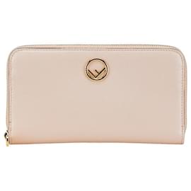 Fendi-Fendi Leather Round Zip Wallet 8M0299-Pink