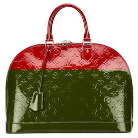 Louis Vuitton-Louis Vuitton Alma GM Patent Leather Handbag-Red