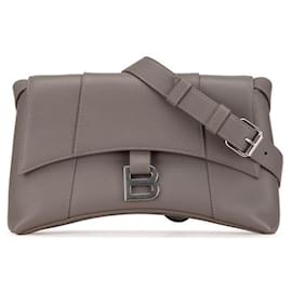 Balenciaga-Balenciaga Downtown XS Leather Shoulder Bag-Grey