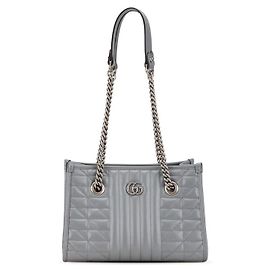 Gucci Leather GG Marmont Shoulder Bag 681483 Grey