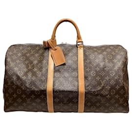 Louis Vuitton-Louis Vuitton Monogram Keepall 55 Bag M41424-Brown