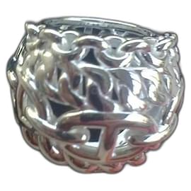 Hermès Ankerketten-Multikettenring Silber