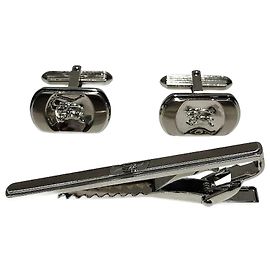 Set di gemelli e fermacravatta Burberry Argento