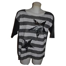Maglia Vicolo nera e grigia Nero Grigio