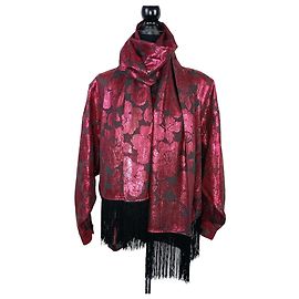Camicia Genny in seta per outfit teatro Nero Rosso