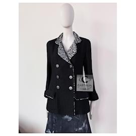 Chanel-11K$ Paris / Shanghai Sequin Tweed Jacket 40 FR-Black