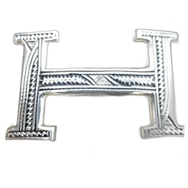 Hermès-Hermès Touareg belt buckle in solid silver with box and dustbag-Silvery