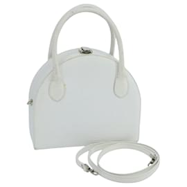 Fendi-FENDI Hand Bag Leather 2way White Auth 103997-White